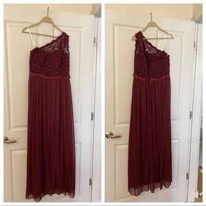 David’s Bridal One Shoulder Maxi Bridesmaid Dress